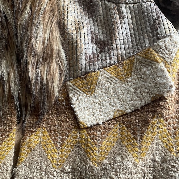 COAT S fur and textile, new. - Picture 4 of 14